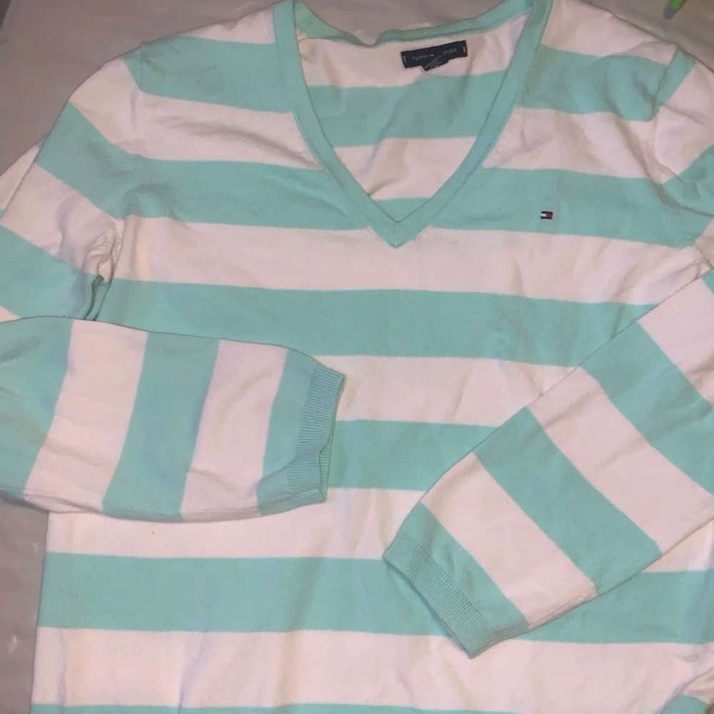 Teal & White Tommy Hilfiger Longsleeve